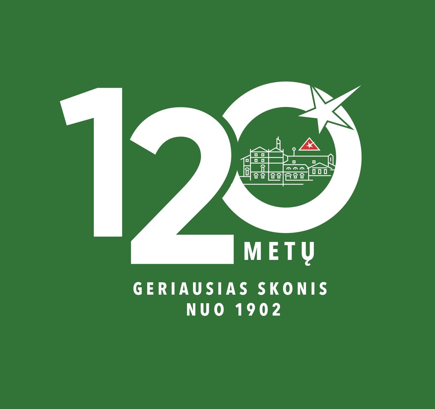 Prekės ženklas: 120 METŲ GERIAUSIAS SKONIS NUO 1902